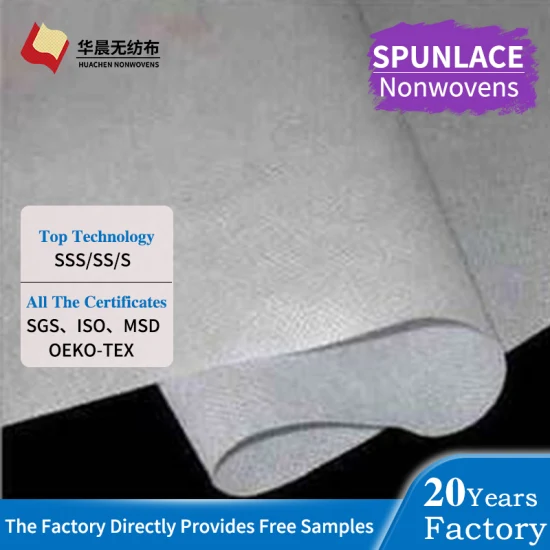 Spunlace-Vliesstoffrolle aus 50 % Polyester und 50 % Viskose-Spunlace-Vliesstoff zur Herstellung von Feuchttüchern